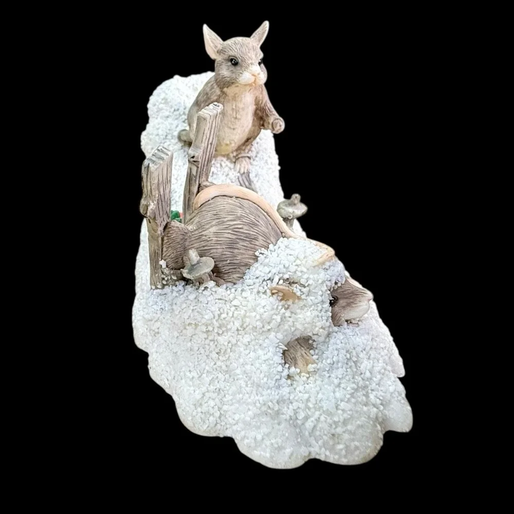 Charming Tails Hot Doggin Mice Figurine‎ Skiing Dean Griff Fitz Floyd Silvestri